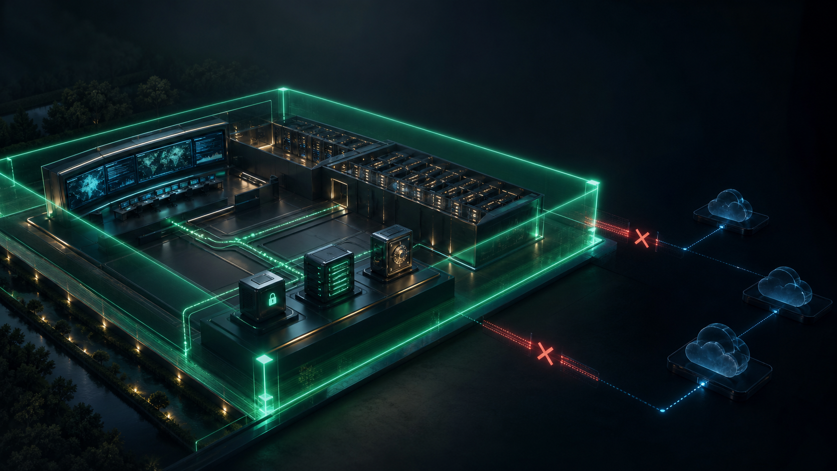 Customer-controlled infrastructure boundary isolated from external cloud services